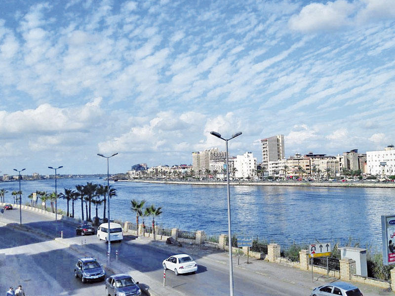 صورة عامة لأحد الطرق السريعة بمدينة دمياط حيث تم ضبط موكب الدراجات النارية