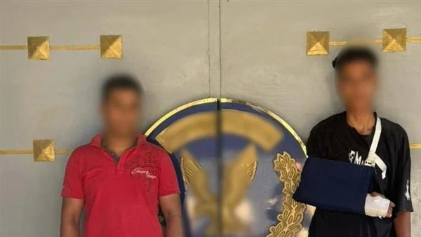 صورة للمتهمين بعد القبض عليهم في واقعة التعدي ببني سويف